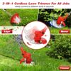 Cordless String Trimmer, Edger WeedWhacker Grass Eater Lawn Cutter w/2* Battery