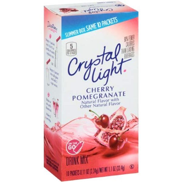 Crystal Light On The Go Antioxidant, Natural Cherry Pomegranate, 10-Count Boxes Pack of 3