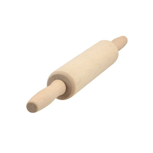 APOLLO THE HOUSEWARES BRAND Wooden Rolling Pin Revolving, Natural Beechwood, Perfect Baking Accessories for Cookie, Pizza, Pie, Cake, Pasta Dough, Size: 22cm, Natural