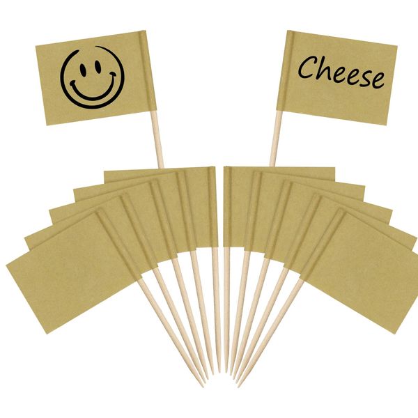 100 Pcs Blank Toothpick Food Flags for Buffets to Write On, Party Food Labels for Buffet Labels, Cheese Board Labels Cheese Labels Sticks Cheese Markers Cocktail Sticks