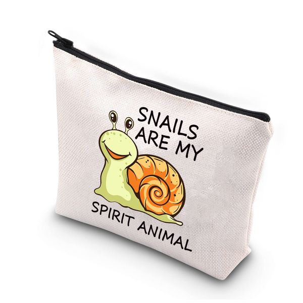 PLITI Snails Lover Gifts Snails Makeup Bag Funny Snail Gifts Snails are My Spirit Animal Travel Pouch(Snails Animal BU)