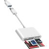 Fubiaofei SD Card Reader, 5 in 1 USB USB-C Dual Connector to SD/TF/CF/Micro SD/XD/MS Multi Memory Card Reader OTG Adapter -Compatible with Windows/Mac/Linux/Android, Plug & Play