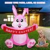 5FT Easter Inflatable Bunny Blow up Yard Decorations with Build-in LED Lights 