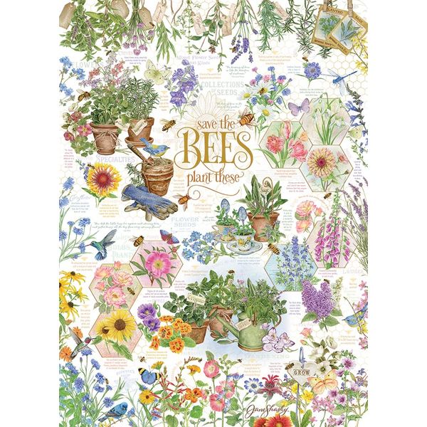 Cobble Hill 1000 Piece Puzzle - Save The Bees - Sample Poster Included