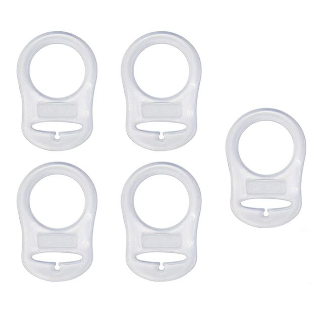 5er-Pack Silikon-Schnullerclips für Schnullerkette Baby-Silikonring Schnullerhalter für Schnullerkette Klarer weicher Silikon-Baby-Schnullercliphalter