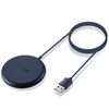 Elecom W-QA16NV Wireless Charger, Qi Compatible, 5W, Integrated Cable, 3.3 ft (1 m), Compact, Tabletop, Navy