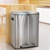 Kitchen Trash Can 10 Gallon Double Barrel Stainless Garbage Container w/ Lid