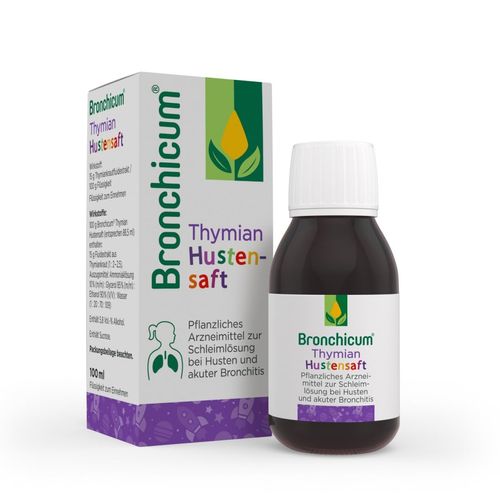 Bronchicum Thyme Cough Syrup | Herbal Cough Remover Suitable for Infants | Cold Juice for Mucus Solution for Cough and Acute Bronchitis | 100 ml