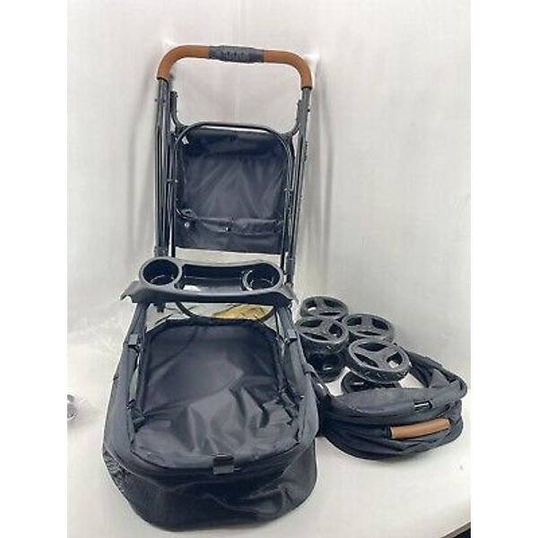 3 in 1 Folding Pet Stroller w/Removable Travel Carrier for Small/Medium Pet