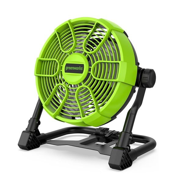 Greenworks 24V 10" Portable Fan (2 Power Source: 24V Battery and AC Power Cable)