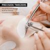 3 Pieces Straight Pointed Tip Tweezers Isolating Tweezers Eyelash Extensions Tweezers Lash Tweezers Pointed Blackhead Remover Precision Eyebrow Splinter (Classic Style,5.31 Inch)