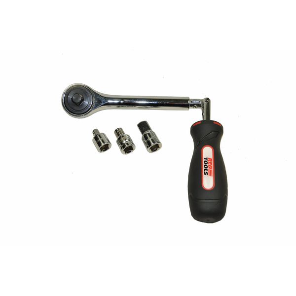 'Set of 4 Red Tools RT20165 Magic Ratchet 3/8 + 3 Adaptors/Ratchet Ratchet