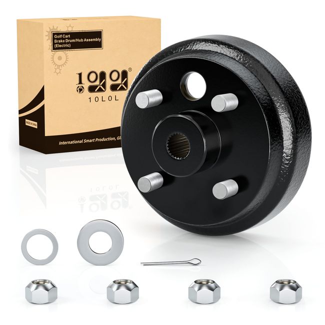 10L0L Golf Cart Brake Drum Hub Assembly(OEM# 19186G1P 19186-G1),EZGO TXT OEM Brake Drum (24 Spline) Fit PDS 1982-up Electric