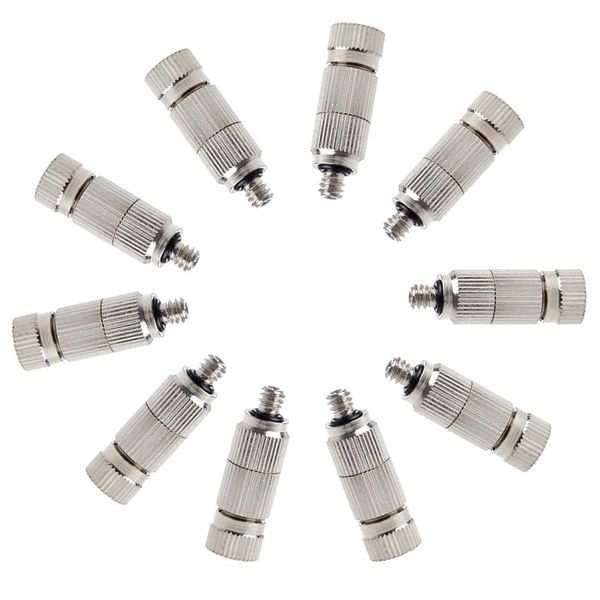 Metalwork 10 Pcs Stainless Steel Misting Nozzles For Outdoor Cooling Misting System, High Pressure Anti Drip Cleanable, 3/16" Thread (0.1mm)