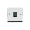 Intermediate Switch 1 Gang - Polished Chrome - Classic - Black Insert Plastic Switch - 10 Amp Single 1 Gang