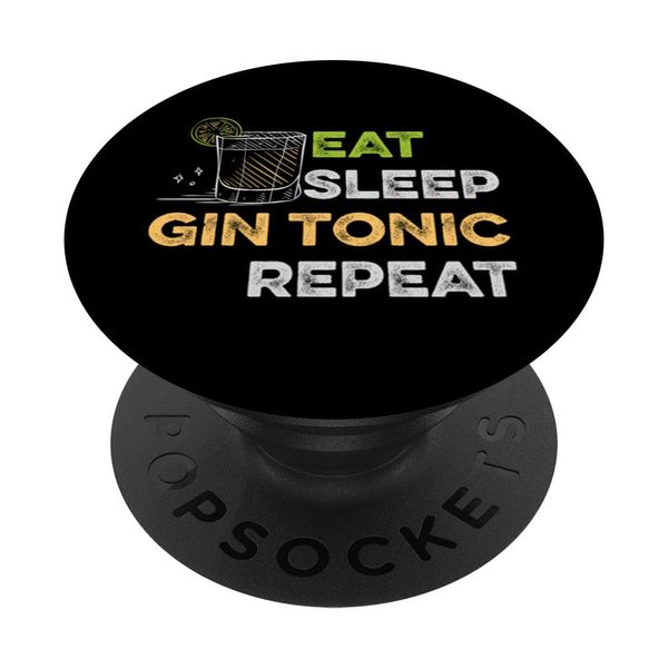 eat sleep gin tonic repeat - GIN PopSockets with interchangeable PopGrip