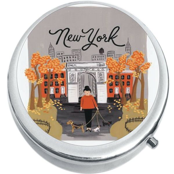 New York Fall Medicine Vitamin Compact Pill Box