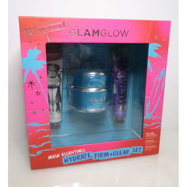 GLAMLOW MASK ESSENTIALS: HYDRAYE, FIRM + CLEAR SET OF 3 PRODUCTS - BOXED