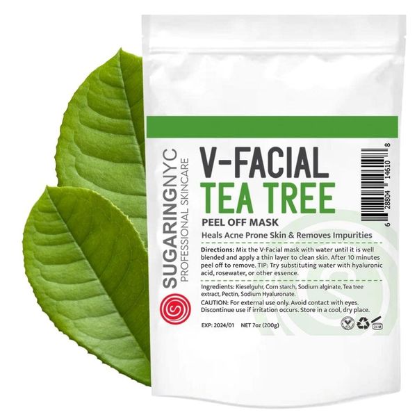 Vajacial Jelly Mask Tea Tree with Tea Tree Elements V-Facial by Sugaring NYC 7oz 200g