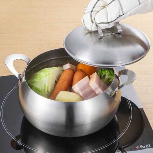 Shimomura 45262 Stainless Steel Soup & Curry Pot, 7.9 inches (20 cm)