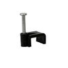 On1shelf® Black Flat Cable Clips with Fixing Nail 14mm 50 Pieces