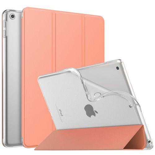 MoKo Case for iPad 10.2 iPad 9th Generation 2021/ iPad 8th Generation 2020/ iPad 7th Gen 2019, Soft Frosted Back Cover Slim Shell Case with Stand for iPad 10.2", Auto Wake/Sleep, Apricot Orange