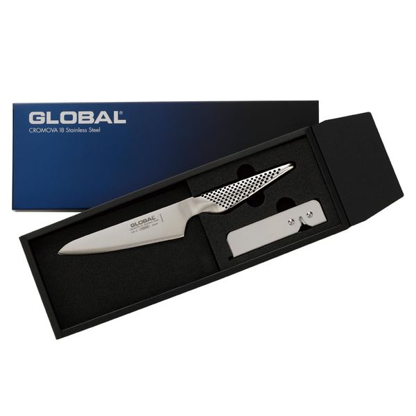 GST-AS3 GLOBAL Petty Knife Set of 2, All Stainless Steel, Made in Japan