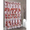 PATCHWORK Ruffle Fabric Shower Curtain  MULTI Color RED size 72 x72 inch