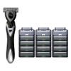 FEATER F-System Samurai Edge Men's 3-Blade Razor, T-Shaped, Shaving Set, Set of 14, Includes Main Unit + 13 Replacement Blades Included, Made in Japan