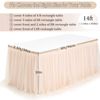 Tulle Table Skirt for Rectangle 2 Layer 14FT LED Tutu Champagne Fluffy Tablec...