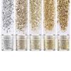 Glitter in Container, Glitter Nail Parts, Nail Art, Glitter Glitter, Glitter Powder, Face, Body, Hair Decoration, Christmas, Party, Set of 5, Gold