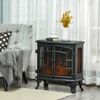 1500W Electric Fireplace Heater Wood Stove w/ Realistic Flame & Remote, Black