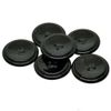 Double Rim Sew-Through Buttons, 4-Hole, Black High Gloss Polyester, Concave Surface (100)