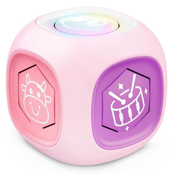 Learning Cube Toys for 1+ Year Old Girl, Bilingual Cube with Music & Light, Educational Toy for Toddler Age 1-2, Early Learning Musical Baby Toys 12-18 Month, Christmas Birthday Gifts for Kids Aged 1+