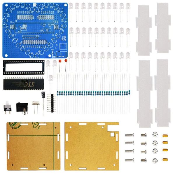 LED Heart-Shaped Light Electronics Module, Electronic DIY Circuit Kit Single Chip Microcomputer for Soldering Practice