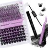 Individual Lashes D Curl Cluster Lashes Kit 12-16mm C3/C9 0.07mm DIY Lash Extensions Kit Individual Eyelash Clusters Kit Soft and Wispy Cluster Eyelash Extensions(C3+C9-D-Cluster Lash Kit)