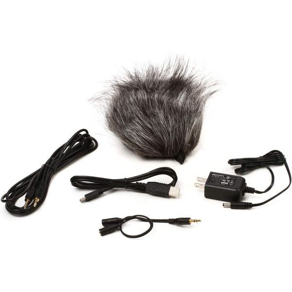 Zoom APH-4nPro Accessory Pack for H4n Pro Portable Recorder, Includes Hairy Windscreen, Splitter Cable, Attenuator Cable, USB Cable, and AC Adapter