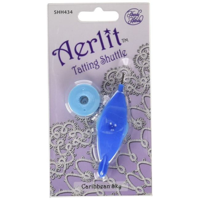 Handy Hands Aerlit Tatting Shuttle with 2 bobbins –SHH434, Caribbean Sky