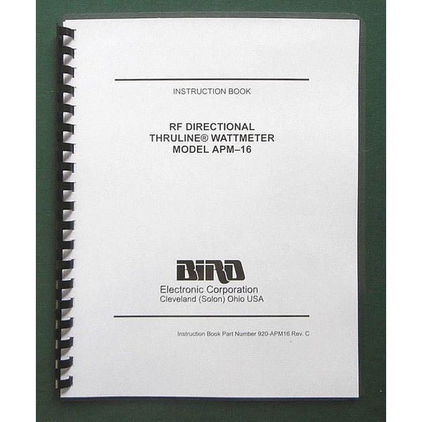 Bird APM-16 Instruction Manual - Comb bound & protective covers !