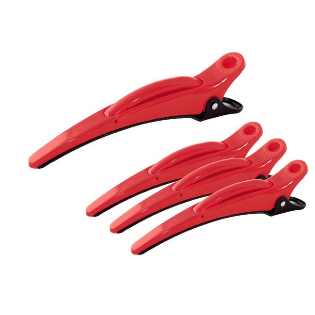 Dolphin Clips, Duckar Won't Miss Your New Hair (Trad Red, Pack of 4)