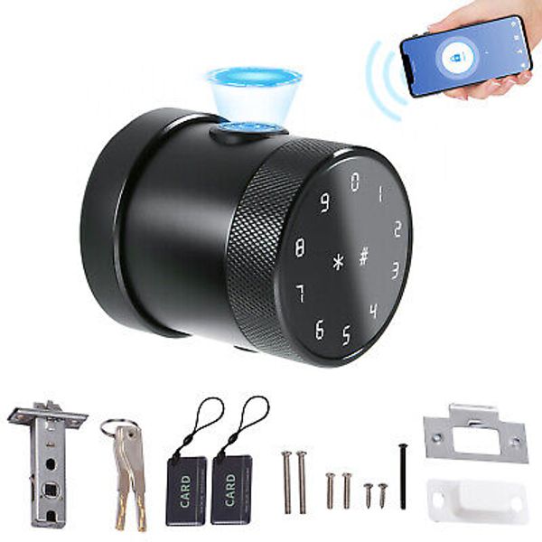 5in1 Smart Door Lock Knob Biometric Keypad Password Code Electronic Knob Q1K8