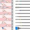 MELODYSUSIE Nail Drill Bits Set Diamond Metal Professional 3/32 Inches, for Acrylic Nails and Electric Nail Files Drill Machine Manicure Pedicure Home Salon Use, 10pcs (Sliver)