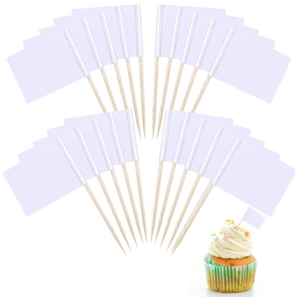 GoldOars 200Pcs dekorative Zahnstocher, Flaggen mit Cocktail Cupcake Zahnstocher Obst Sticks für Cupcake Toppers Party Kuchen Zubehör