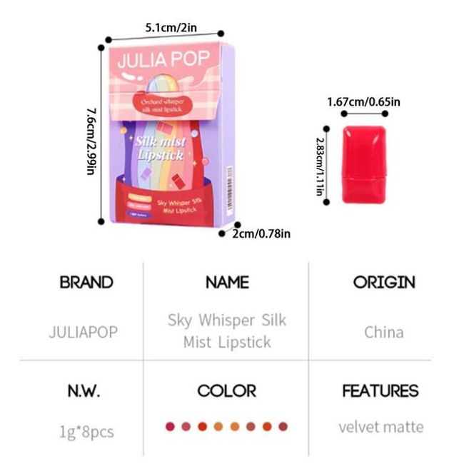 Candy Lipstick Set Multi Color Sexy Velvet Kit Waterproof and Long Lasting Lip Gloss Palette Translucent Texture