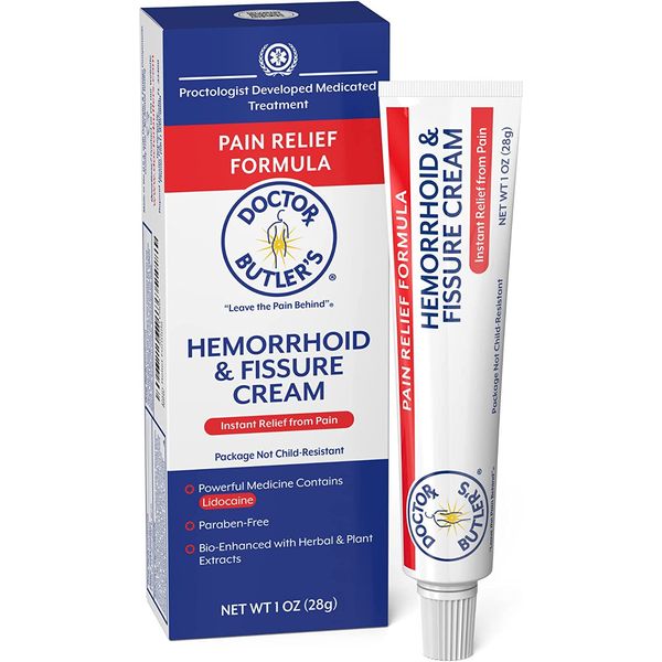 Doctor Butler'S Hemorrhoid & Fissure Cream - Instant Pain Relief Hemorrhoid Trea