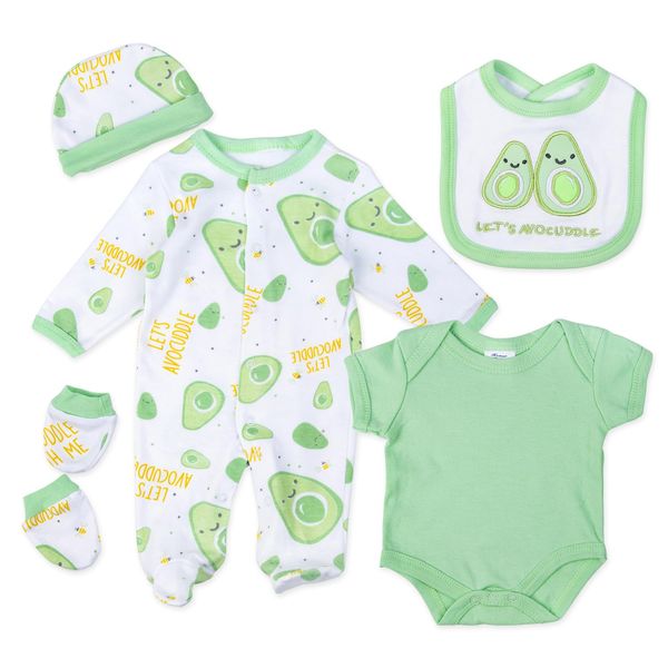 Reborn Baby Doll Clothes 22 Inch Green Avocados Outfits Set 5-Pieces fit 18-24 Inch Baby Doll Newborn Girl&Boy