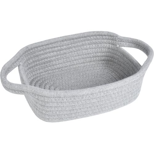 ABenkle Small Storage Basket, Mini Basket, Cute Tiny Cotton Rope Woven Basket, Shelf Basket, Boho Decorative Toy Dog Cat Basket for Nursery, Bedroom, Spa, Empty Gift Basket - XS,Grey