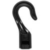 Black Hard Plastic Cord End Hooks with Open, Non-Locking Closure (10 Pack)