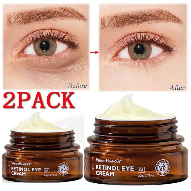 2PCS Retinol Cream Remove Eyes Bags Dark Circles Anti Aging Eye Cream Serum Firm