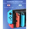 FYOUNG Controller Charger for Joy Con Compatible with Nintendo Switch & Switch OLED Model, USB Charging Dock for JoyCons Remote with LED Indicator - Red&Black